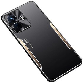 Resim Vivo Y77e 5g Alüminyum Alaşımlı+tpu Telefon Kılıfı Düşmeye Karşı Dayanıklı Cep Telefonu Kabuğu-kırmızı En Iyi Kalite Altın/stil D Vivo Y77e 5g 