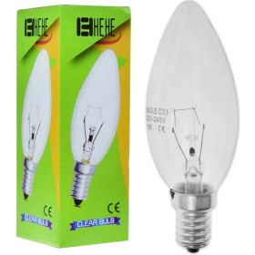 Resim Can Elektrik Şeffaf Halojen Mum Ampul 15W E14 | 220V Akkor Telli Ince Duy Dekoratif Aydınlatma Lambası 