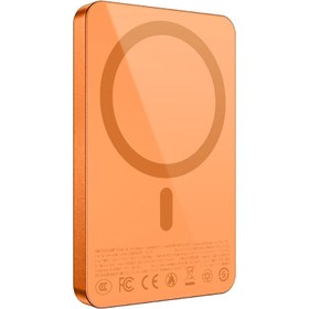 Resim Recci RPB-W35 Ultra İnce PD 20W Hızlı Şarj Özellikli Wireless Powerbank 15W 5000mAh Turuncu 
