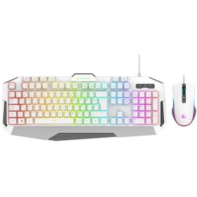 Resim Rampage Km-34 Glare Beyaz Usb Rgb Aydınlatmalı Q 12800 Dpı Mouse Gaming Oyuncu Klavye Set 