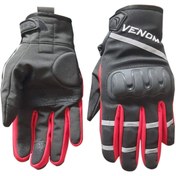 Resim Venom 9010 Siyah Kırmızı Softshell Kışlık Motosiklet Eldiveni 