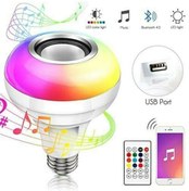 Resim RAYLAX Bluetooth Hoparlör Işıklı Ampul Usb Girişli Music 12 Renk Rgb Led Işık Uzaktan Kumandalı RA-38987 