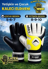 Resim Liggo Reflex Yetişkin Ve Çocuk Kaleci Eldiveni Bilek Bandajlı 5-6-7-8-9-10 Numara 