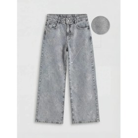 Resim LC Waikiki Lcw Kids Karışık Wideleg Kelebek Taşlı Kız Çocuk Jean Pantolon 