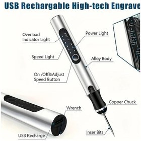 Resim Willowhaven Şarj Edilebilir 3 Hızlı Gümüş Döner Alet Seti - Zımparalama, Parlatma, Oyma 