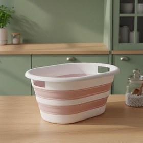 Resim Deconox Katlanabilir Çamaşır Sepeti Mega Boy 38 Lt - Yer Kaplamayan Silikon Akordiyon Çamaşır Selesi - Islak ve Kuru Çamaşır Taşıma Sepeti (Koyu Gri - Pembe) (PEMBE) 