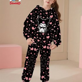 Resim Sanliou [Orijinal Lisanslı] Sevimli Çirkin Balık Baskılı Kız Çocuk Hoodie Takımı, 2 Parça Set, %100 Polyester Kumaş, Şık ve Trendy İlkbahar-Sonbahar Spor Giysisi, Tatil Doğum Günü Hediyesi İçin Uygun, Günlük Çocuk Kıyafeti, Açık Hava Aktiviteleri İçin Mükemmel 