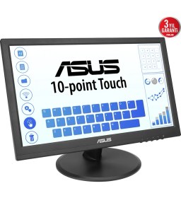 Resim Asus VT168HR 15,6 LED 1366X768 10MS HDMI VGA Vesa 3yıl 10 Parmak Dokunmatık, Eyecare 