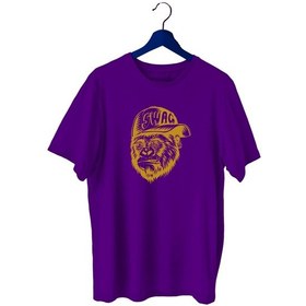 Resim Bluu Swag Sporcu T-Shirt Bisiklet Yaka (528819385) Mor 
