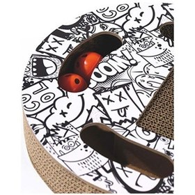 Resim M-pets Urban Style Freestyle Kedi Karton Tırmalama Tahtası Siyah Beyaz 50x30 Cm 244-54019.01 
