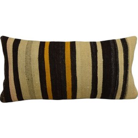 Resim Zehra Abla Halı Yeni El Dokuma Dekoratif Lumbar Kilim Kırlent Yastık Kılıfı 6621 Çok Renkli 