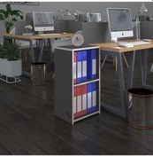 Resim Kenzlife Klasörlük Raflı Attila Gri 70 40 30 Kitaplık Ofis Arkalıksız Çok Renkli 