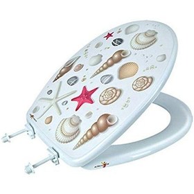 Resim Marin Midye Kabuklu Jumbo Kalın Sağlam Geniş Kırılmaz Büyük Wc Tuvalet Klozet Kapağı 