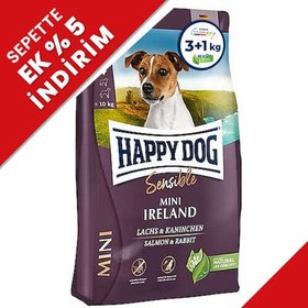 Resim Happy Dog Mini Ireland Tavşan ve Somonlu Küçük Irk Köpek Maması 4 Kg 