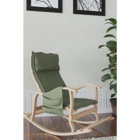 Resim Mobil Deco Sultan Ahşap Sallanan Sandalye Yeşil 