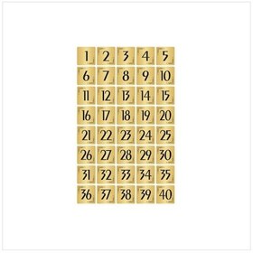 Resim Metal Kapı Masa Dolap Numarası Levha 4x4cm Altın Renk 40 Adet 1 40 