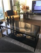 Resim füme orta sehpa temperli Camlı 60*110 