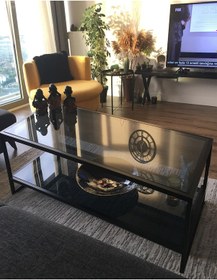 Resim füme orta sehpa temperli Camlı 60*110 