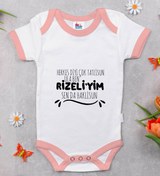 Resim Bitmeyen Kartuş Bk Kids Rizeliyim Tasarımlı Pembe Bebek Body Zıbın-1 