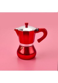 Resim Tohanaa 6 Cup Moka Cezve - Kırmızı Çok Renkli 