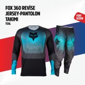 Resim Fox Turkuaz Siyah Jersey Pantolon Takımı 