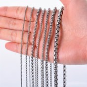 Resim 1 Metre 304 Paslanmaz Çelik Kare Kılavuz Zincir Aksesuarı ve DIY Takı Seti 