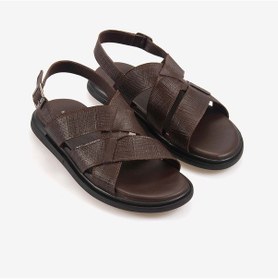 Resim Kemal Tanca Erkek Kauçuk Tabanlı Şık Tasarım Comfort Günlük Çapraz Bantlı Sandalet 560 Kahverengi 