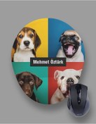 Resim Kişiye Özel Sevimli Köpekler 3 Bilek Destekli Mouse Pad 