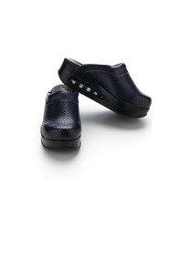 Resim Drmoon Lacivert Desenli Airmax Taban Hakiki Deri Sabo Kadın Terlik Lacivert 