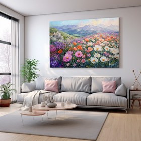 Resim Renkli Papatya - 60x40 