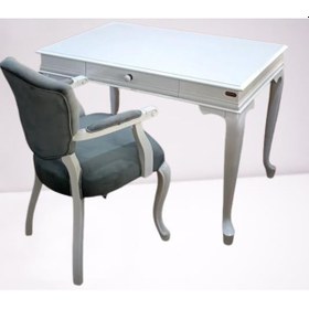 Resim Çalışma Masa-berjer 90394 St Sandalye Kelebek Klasik Beyaz Keten Kumaş Aslan Ayak 