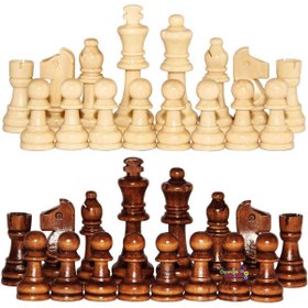 Resim Sedef Okey Eser Ahşap Satranç Taşı No:35 Büyük Boy (şah: 8,8 Mm -piyon: 4 Mm -vezir:8,5 Mm ) 