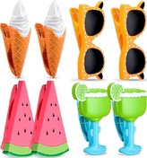 Resim Maiyame 8 Adet Renkli Plastik Plaj Havlusu Klipsi - G&uuml Neş G&ouml Zl&uuml Ğ&uuml Turuncu, Meyve Suyu Bardağı Yeşil, Dondurma Ve Karpuz Desenli 