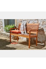 Resim KÜSKÜ Çift Kişilik Ahşap Bahçe Bankı Balkon Teras Veranda Oturma Bankı 116x54x90 cm 