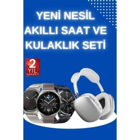 Resim Kont Yeni Nesil Sesli Görüşme Akıllı Saat ve Powerbank Çoklu Şarj Girişli Bluetooth Kulaklık Nabız Ölçer 