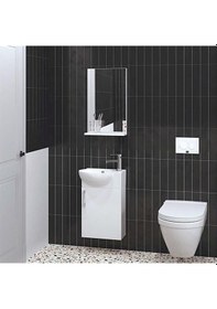 Resim Denko Rio 45 Cm Mdf Banyo Dolabı Takımı Beyaz 