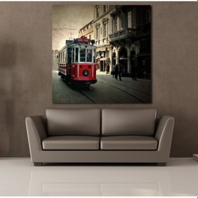Resim Tramvay Kanvas Tablo 170x170cm 