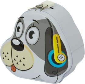 Resim Köpek Tasarımlı Kilitli Metal Kumbara - Çocuk Kumbara - Doğum Günü İçin Özel Hediye - Birikim İçin Başlangıç 