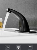 Resim Fleko Çift Çıkışlı Siyah Fotoselli Sensörlü Lavabo Bataryası 