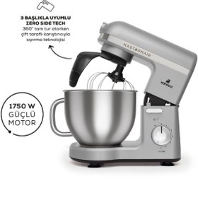 Resim Karaca Mastermaid Chef Pro Çift Kollu Stand Mikser Cool Gray 1750 W 