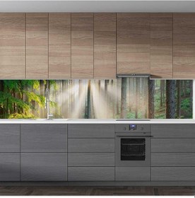 Resim Mutfak Tezgah Arası Folyo Fayans Kaplama Folyosu Panoramik Orman 