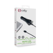 Resim Celly Micro Usb Sabit Kablolu Araç Içi Şarj Aleti 2.1a Siyah 