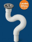 Resim Brs Sifon körüklü (45-134 CM) lavabo sifonu Evye hortumu pis su gideri 