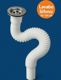 Resim Brs Sifon körüklü (45-134 CM) lavabo sifonu Evye hortumu pis su gideri 