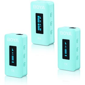 Resim Boya BY-XM6-K2G Kablosuz İkili Yaka Mikrofonu (Yeşil) 
