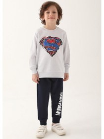 Resim SuperMan L1623-3 Çocuk Kar Melanj Eşofman Takımı 