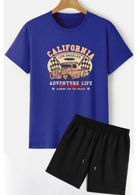 Resim California Şort T-shirt Eşofman Takımı Mavi 