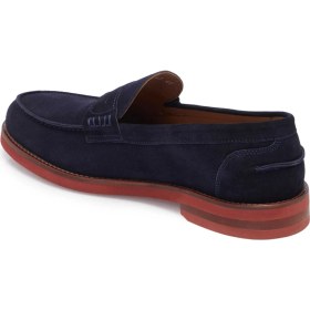 Resim Tergan Lacivert Hakiki Süet Deri Erkek Loafer - E25I1AY57208-D44 