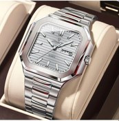 Resim Fochsia Poedagar Erkek Şık Çok Yönlü Kuvars Saat 672 Gümüş Beyaz Suya Dayanıklı Tarih İşlevli Diğer 