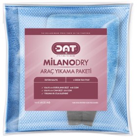 Resim DAT35 Milanodry Mikrofiber Oto Temizlik Paketi Araç Kurulama Havlusu Cam Bezi Araba Yıkama Eldiveni Seti 